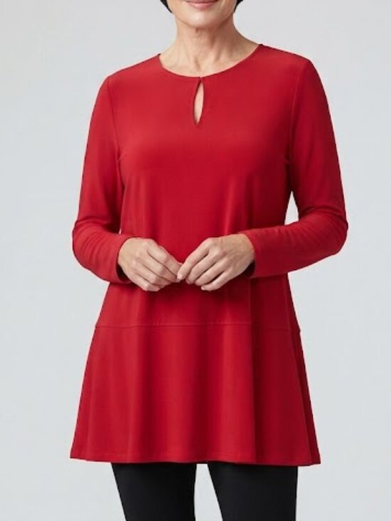 Lauren Ralph Lauren Tops - Ralph Lauren Classic Red Long-Sleeve Tunic Top - Size Large